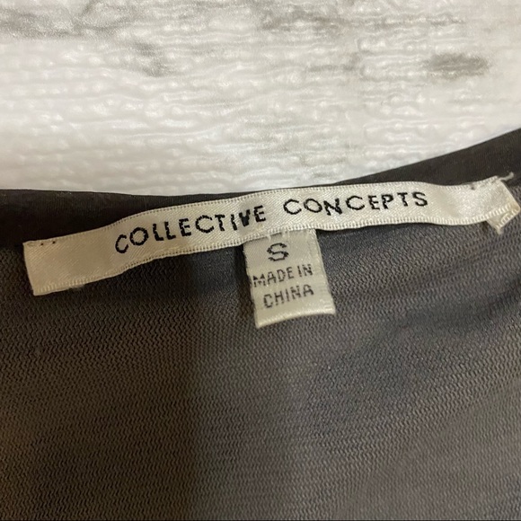 Collective Concepts Preppy Gray Silk Floral Boho Retro Sleeveless Y2K Dress - Picture 5 of 7